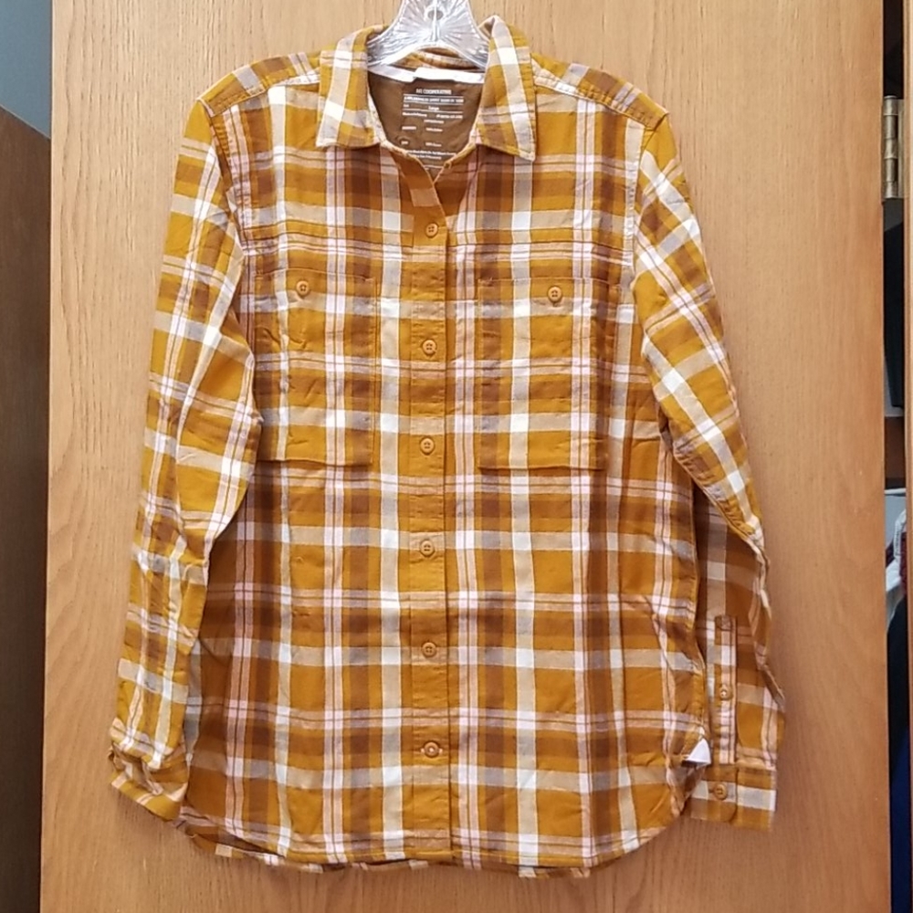 REI Mustard Plaid Women's Button Down Shirt